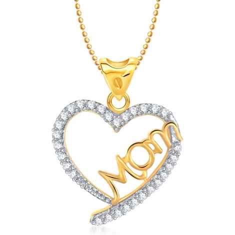 Buy Srikara Alloy Gold Plated CZ / AD Admirable Fashion Jewellery Pendant with Chain - SKP1386G - Purplle