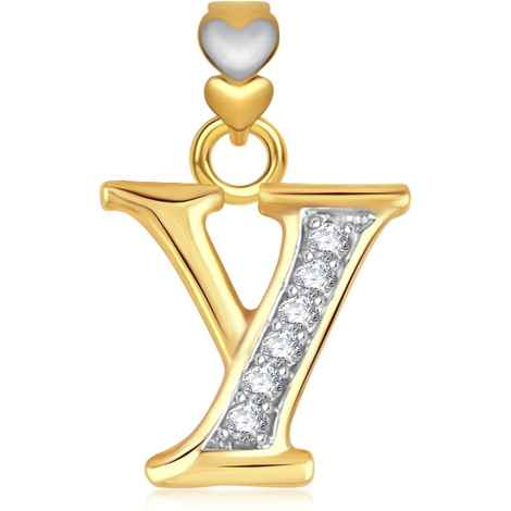 Buy Srikara Alphabet Collection Initial Letter 'Y' CZ Fashion Jewelry Pendant Chain - SKP1760G - Purplle
