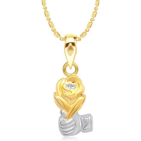 Buy Srikara Alloy Gold Plated CZ / AD Rose Gift Fashion Jewellery Pendant with Chain - SKP1355G - Purplle