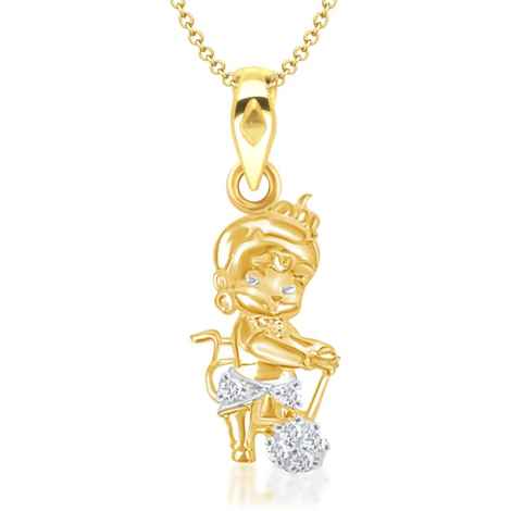Buy Srikara Alloy Gold Plated CZ / AD Bal Hanuman Fashion Jewelry Pendant with Chain - SKP1265G - Purplle