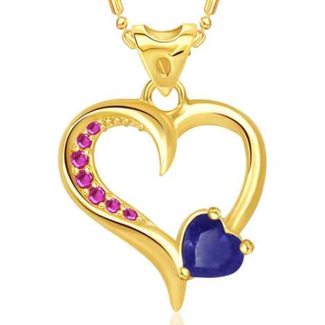 Buy Srikara Alloy Gold Plated CZ/AD Decent Heart Valentine Fashion Jewelry Pendant - SKP1794G - Purplle