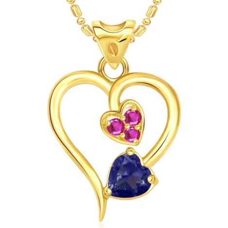 Buy Srikara Alloy Gold Plated CZ/AD Twice Heart Valentine Fashion Jewelry Pendant - SKP1806G - Purplle