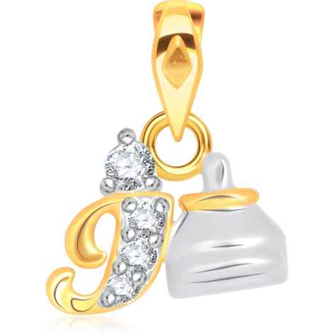 Buy Srikara Alloy Gold Plated CZ/AD Initial Letter I Fashion Jewellery Pendant Chain - SKP1533G - Purplle