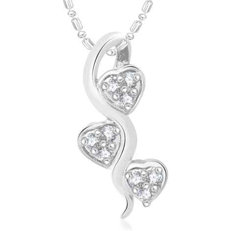 Buy Srikara Alloy Gold Plated CZ Three Tiny Heart Valentine Fashion Jewelry Pendant - SKP2018R - Purplle