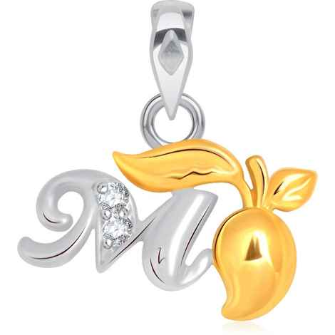 Buy Srikara Alloy Gold Plated CZ/AD Initial Letter M Fashion Jewellery Pendant Chain - SKP1584G - Purplle