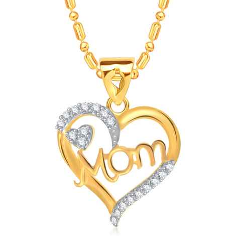 Buy Srikara Alloy Gold Plated CZ / AD Stunning Fashion Jewellery Pendant with Chain - SKP1391G - Purplle