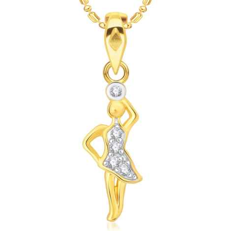 Buy Srikara Alloy Gold Plated CZ / AD Fashion Jewellery Pendant with Chain - SKP2023G - Purplle