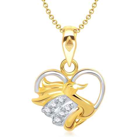 Buy Srikara Alloy Gold Plated CZ / AD Mayur in Heart Shape Fashion Jewellery Pendant - SKP1281G - Purplle