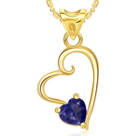 Buy Srikara Alloy Beautiful Blue Stone Heart Valentine Fashion Jewelry Pendant Chain - SKP1787G - Purplle