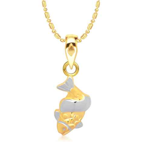 Buy Srikara Alloy Gold Plated CZ / AD Fish Design Fashion Jewelry Pendant with Chain - SKP1351G - Purplle
