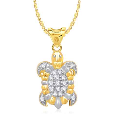 Buy Srikara Alloy Gold Plated CZ/AD Divine Tortle Fashion Jewelry Pendant with Chain - SKP1356G - Purplle