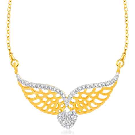 Buy Srikara Brass Alloy Gold Plated CZ/AD Flying Love Fashion Jewelry Pendant Chain - SKP3247G - Purplle