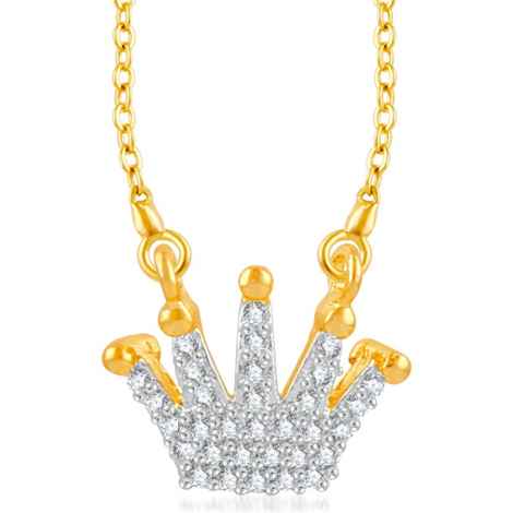 Buy Srikara Brass Alloy Gold Plated CZ / AD Crown of King Fashion Jewellery Pendant - SKP3243G - Purplle