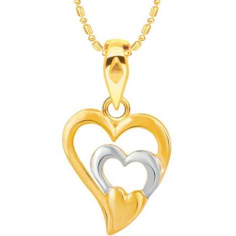 Buy Srikara Alloy Brass Gold Plated CZ/AD 3 Layered Heart Fashion Jewelry Pendant - SKP3120G - Purplle