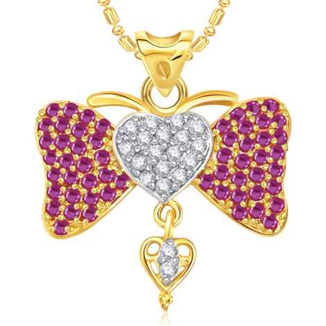 Buy Srikara Alloy Gold Plated CZ Excellent Butterfly Fashion Jewelry Pendant Chain - SKP1791G - Purplle