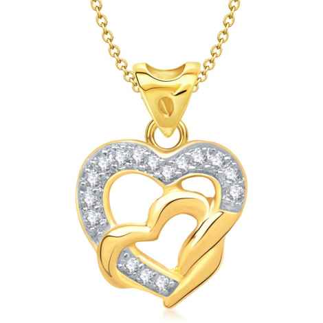 Buy Srikara Alloy Gold Plated CZ Season of Love Heart Shape Fashion Jewelry Pendant - SKP1277G - Purplle