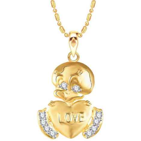 Buy Srikara Alloy Brass Gold Plated CZ/AD Love Tweety Fashion Jewelry Pendant Chain - SKP3125G - Purplle