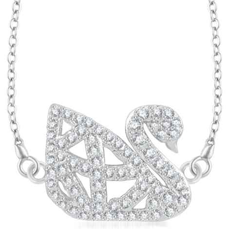 Buy Srikara Brass Alloy Rhodium Plated AD Lovely Swan Design Fashion Jewelry Pendant - SKP3249R - Purplle