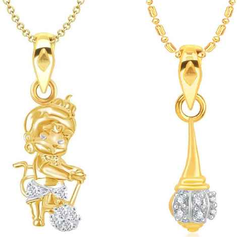 Buy Srikara Brass Alloy Gold Plated CZ / AD Fashion Jewelry Pendant Set with Chain - SKCOMBO1727G - Purplle