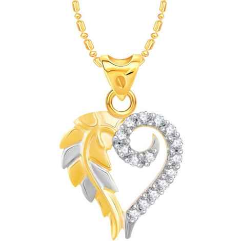 Buy Srikara Alloy Brass Gold Plated CZ/AD Adorable Heart Fashion Jewelry Pendant - SKP3139G - Purplle