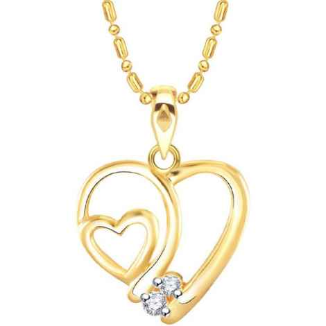Buy Srikara Alloy Brass Gold Plated CZ Little Heart Fashion Jewelry Pendant Chain - SKP3133G - Purplle