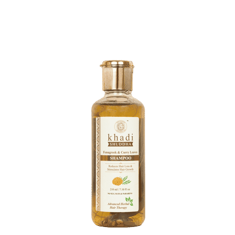 Buy Khadi Shuddha Fenugreek & Currey Leaves Shampoo (210 ml) - Purplle