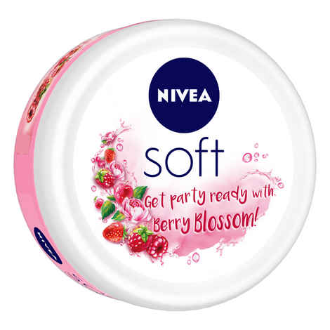 NIVEA SOFT Light cream with Vitamin E, Jojoba oil & Berry fragrance for Non-sticky- Fresh, Soft & Hydrated skin