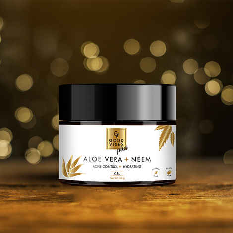 Buy Good Vibes Plus Aloe Vera + Neem Acne Control + Hydrating Gel | Detoxifying, Hair Growth, Soothing | No Parabens, No Sulphates, No Mineral Oil (50 gm) - Purplle