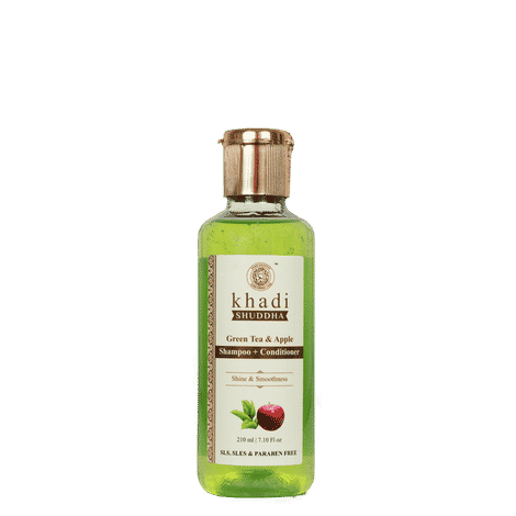 Buy Khadi Shuddha Green Tea Apple Shampoo+Conditioner (210 ml) - Purplle