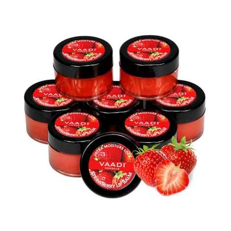 Vaadi Herbals Lip Balm Strawberry & Honey Super Value Pack Of 8 (6 + 2 Free) (10 g X 8)