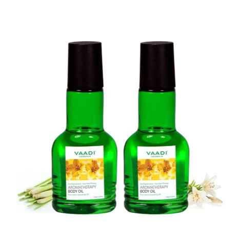 Buy Vaadi Herbals Pack Of 2 Aromatherapy Body Oil-Lemongrass & Lily Oil (110 ml X 2) - Purplle