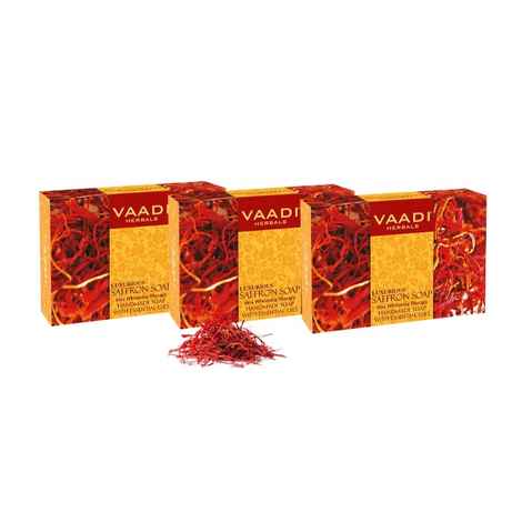 Vaadi Herbals Luxurious Saffron Soap Skin Whitening Therapy (75 g) (Pack of 3)