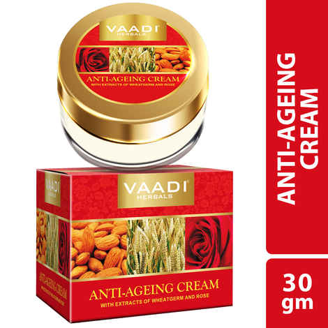 Buy Vaadi Herbals Anti Ageing Cream Almond, Wheatgerm Oil & Rose (30 g) - Purplle