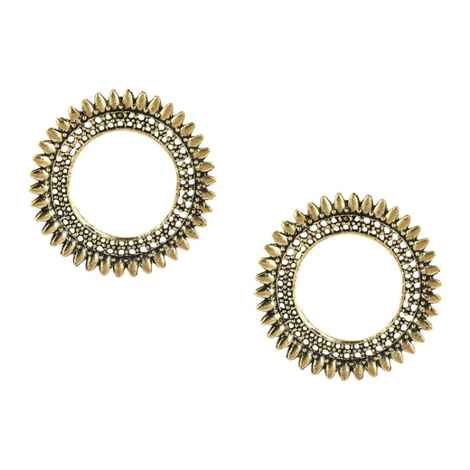 Buy Crunchy Fashion Tribal Oxidised Golden Bohemian Stud - Purplle