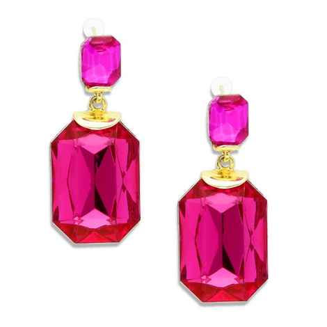 Buy Crunchy Fashion Pink Crystal Dangling Earrings - Purplle