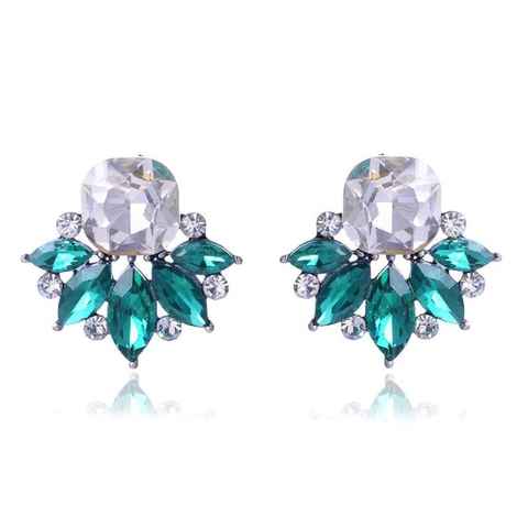 Buy Crunchy Fashion \White & Green crysatal Stud - Purplle