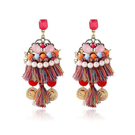 Buy Crunchy Fashion Colorful Brass Bohemian Tassel Earrings - Purplle