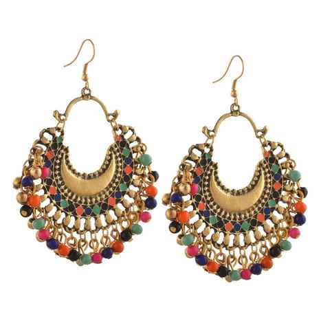 Buy Crunchy Fashion Afghani Tribal Oxidised Golden Alloy Dangle Earring - Purplle