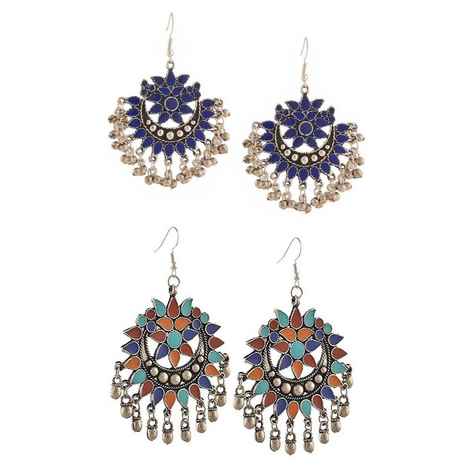Buy Crunchy Fashion Blue & Multi-Colour bohemian Dangler Earring combo - Purplle