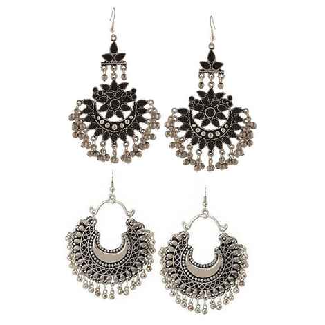 Buy Crunchy Fashion Tiaraz Fashion Black German Silver Beaded Earrings - Purplle