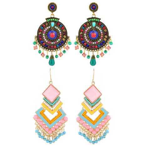 Buy Crunchy Fashion Bohemian Beatnik Beaded Pastel Multi-Color Earrings - Purplle