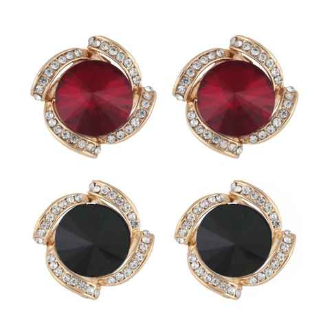 Buy Crunchy Fashion Red & Black Crystal Metal Drop Earring - Purplle