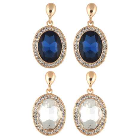 Buy Crunchy Fashion Blue & White Crystal Metal Drop Earring - Purplle