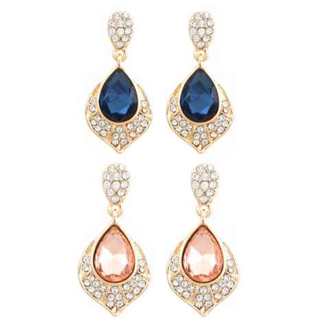 Buy Crunchy Fashion White& Blue Crystal Drop Earrings - Purplle