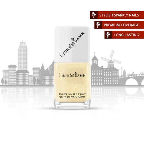 Buy I-AmsterDAMN Nail Paint, Glitter, Gold, Tulipa Single Early - Warmth of Tulipa Botanical (7 ml) - Purplle