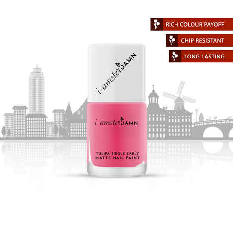 I-AmsterDAMN Nail Paint, Matte, Pink, Tulipa Single Early - Smell of Tulipa Single Early (7 ml)