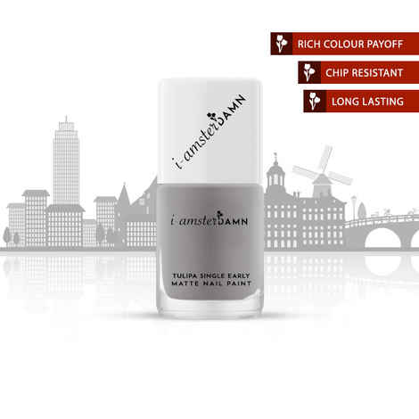 Buy I-AmsterDAMN Nail Paint, Matte, Grey, Tulipa Single Early - Elegance of Tulipa Single Early (7 ml) - Purplle