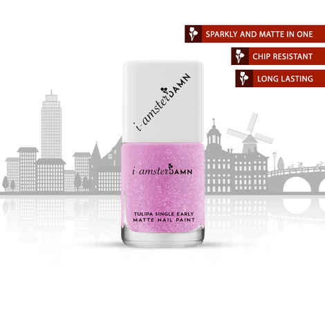 I-AmsterDAMN Nail Paint, Matte, Pink, Tulipa Single Early - Falttery of Tulipa Single Early (7 ml)