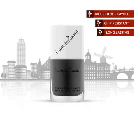 Buy I-AmsterDAMN Nail Paint, Matte, Black, Tulipa Single Early - Gallantry of Tulipa Single Early (7 ml) - Purplle