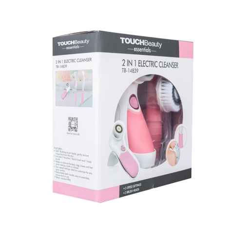 TOUCHBeauty 2 in 1 Electric Cleanser With Face & Body Cleansing Brush,Two Customize Speed Settings And Detachable System TB- 14839